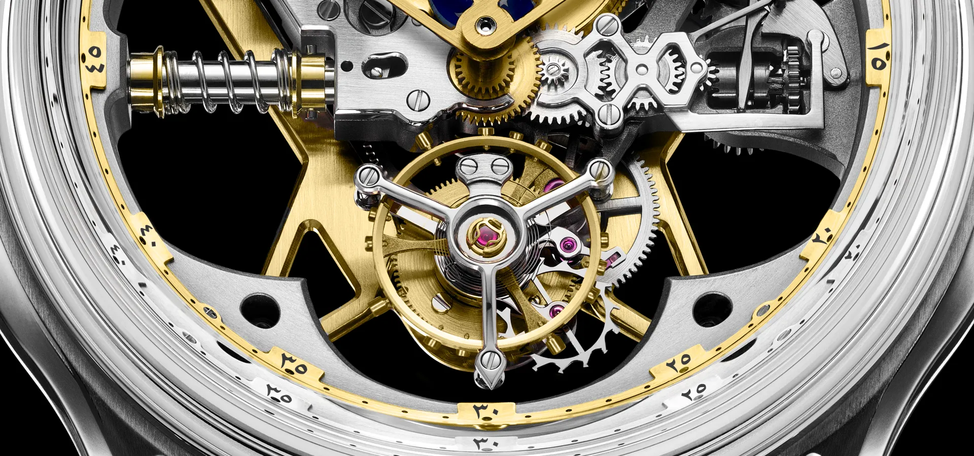 The philosophy of the movement... Photograph of a FVF 1 Tourbillon watch - watch with modern movement architecture